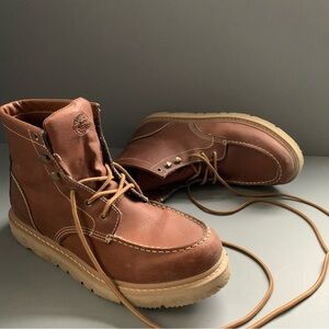 Justin Boots Jacknife WK320 EH 6” Cowhide Leather Brown Moc Toe Work Boot 12